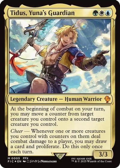 Tidus Yunas Guardian Commander: FINAL FANTASY Magic card