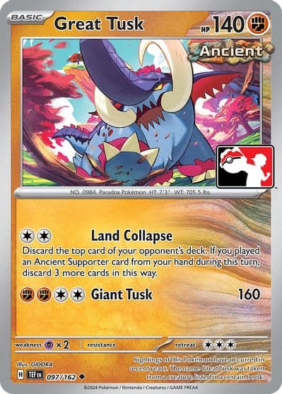 Great Tusk Prize Pack Series Cards Pokemon card