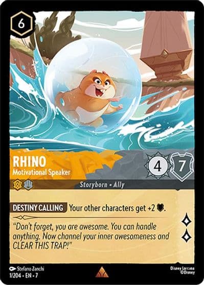 Rhino Motivational Speaker Archazia's Island Lorcana card