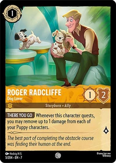 Roger Radcliffe Dog Lover Archazia's Island Lorcana card