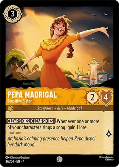 Pepa Madrigal Sensitive Sister Archazia's Island Lorcana card