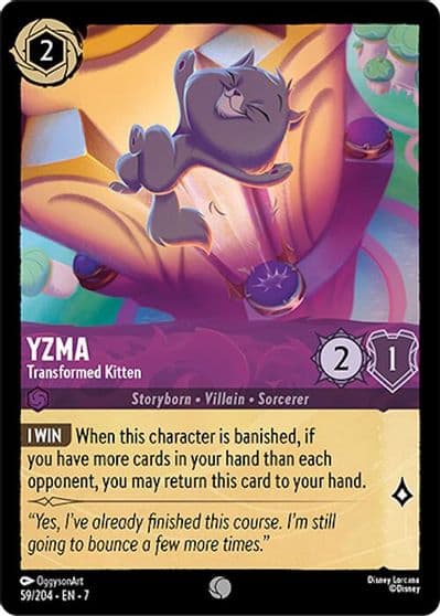 Yzma Transformed Kitten Archazia's Island Lorcana card