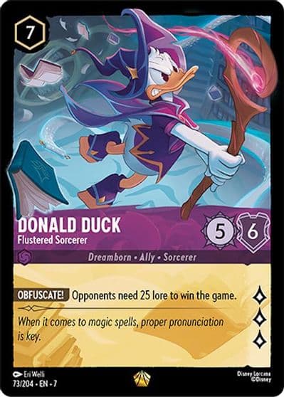 Donald Duck Flustered Sorcerer Archazia's Island Lorcana card