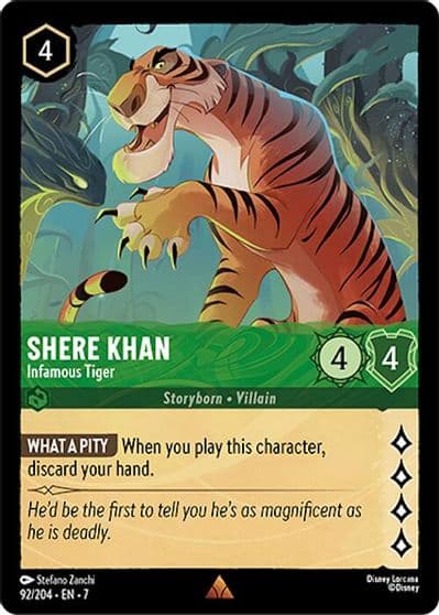Shere Khan Infamous Tiger Archazia's Island Lorcana card