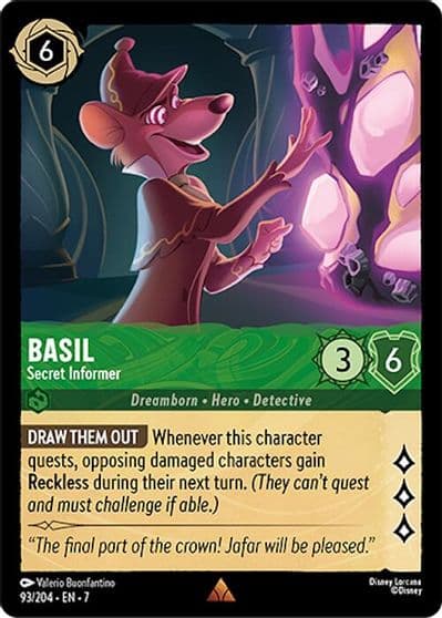 Basil Secret Informer Archazia's Island Lorcana card
