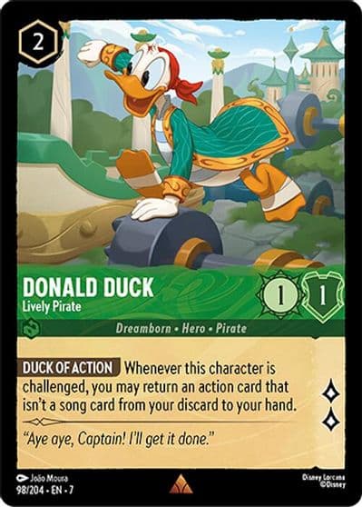 Donald Duck Lively Pirate Archazia's Island Lorcana card