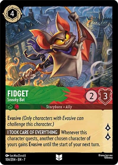Fidget Sneaky Bat Archazia's Island Lorcana card