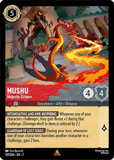 Mushu Majestic Dragon Archazia's Island Lorcana card