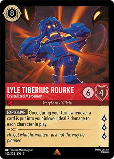 Lyle Tiberius Rourke Crystallized Mercenary Archazia's Island Lorcana card