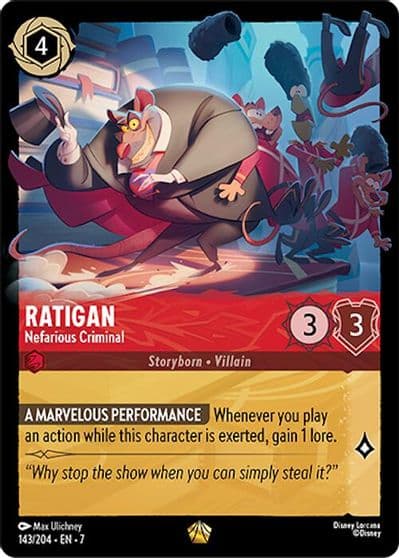 Ratigan Nefarious Criminal Archazia's Island Lorcana card