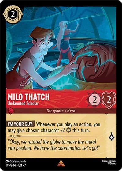 Milo Thatch Undaunted Scholar Archazia's Island Lorcana card