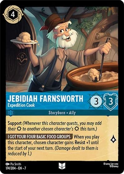Jebidiah Farnsworth Expedition Cook Archazia's Island Lorcana card