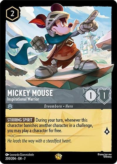 Mickey Mouse - Inspirational Warrior Archazia's Island Lorcana card