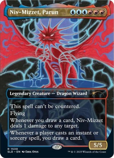 Niv Mizzet Parun Rainbow Foil Secret Lair Drop Series Magic card