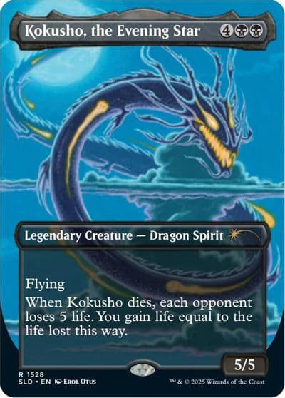 Kokusho the Evening Star Rainbow Foil Secret Lair Drop Series Magic card