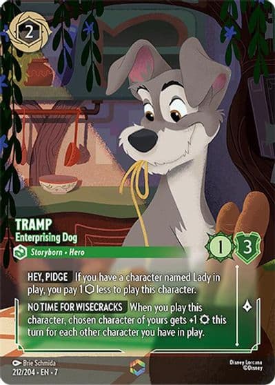Tramp Enterprising Dog Enchanted Archazia's Island Lorcana card
