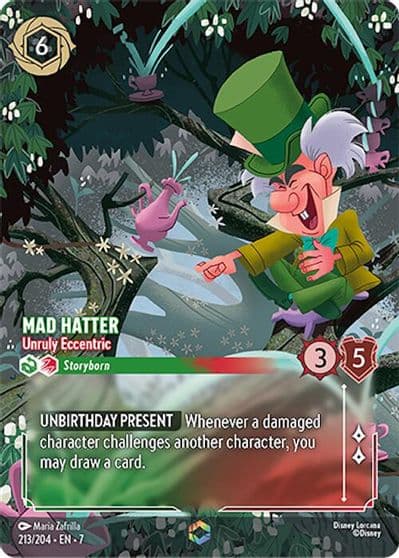 Mad Hatter Unruly Eccentric Enchanted Archazia's Island Lorcana card