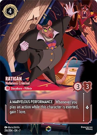 Ratigan Nefarious Criminal Enchanted Archazia's Island Lorcana card