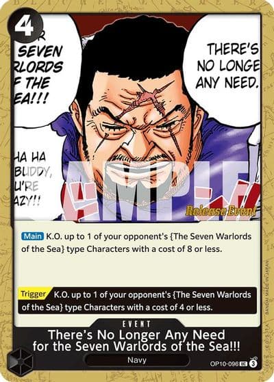 Theres No Longer Any Need for the Seven Warlords of the Sea Royal Blood Release Event Cards One Piece card
