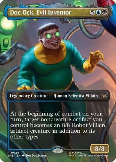 Doc Ock Evil Inventor Borderless Marvel's Spider-Man: Eternal-Legal Magic card