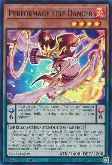 Performage Fire Dancer Maze of the Master Yu-Gi-Oh! card