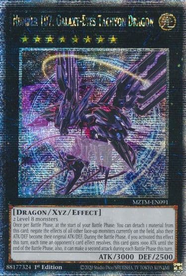 Number 107 Galaxy Eyes Tachyon Dragon Quarter Century Secret Rare Maze of the Master Yu-Gi-Oh! card