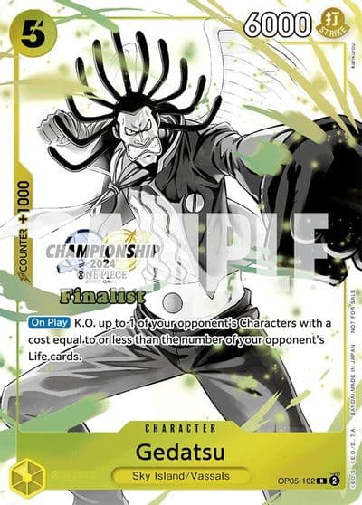 Gedatsu Championship 2024 Finalist Card Set Vol 2 One Piece Promotion Cards One Piece card