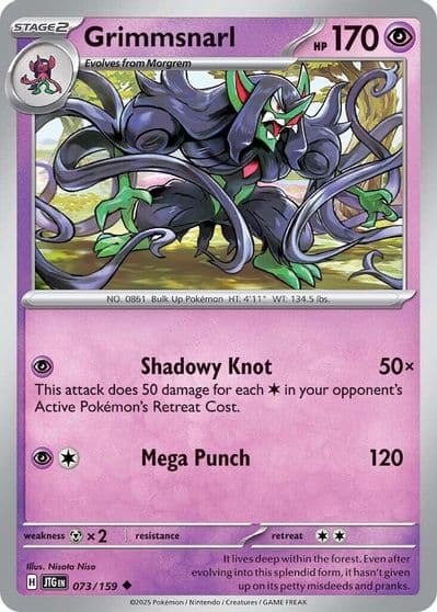 Grimmsnarl SV09: Journey Together Pokemon card