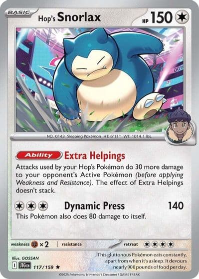 Hop's Snorlax SV09: Journey Together Pokemon card
