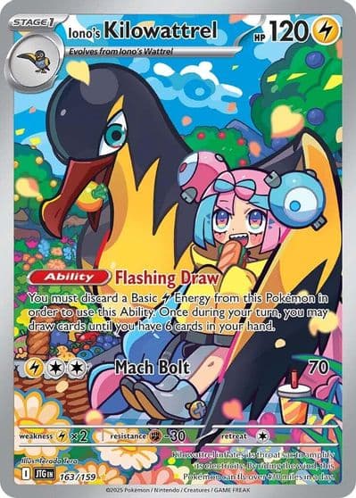 Iono's Kilowattrel SV09: Journey Together Pokemon card