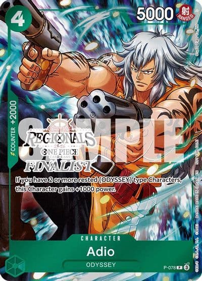 Adio Offline Regional Finalist Card Set 2025 Vol1 One Piece Promotion Cards One Piece card