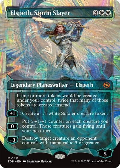 Elspeth Storm Slayer Showcase Halo Foil Tarkir: Dragonstorm Magic card