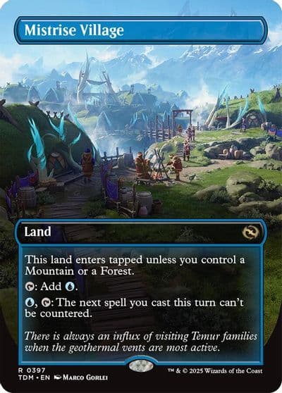 Mistrise Village Borderless Tarkir: Dragonstorm Magic card