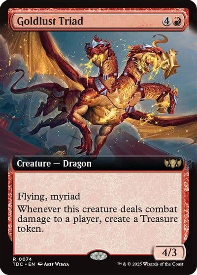 Goldlust Triad Extended Art Commander: Tarkir: Dragonstorm Magic card