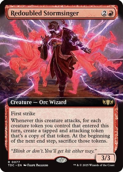 Redoubled Stormsinger Extended Art Commander: Tarkir: Dragonstorm Magic card