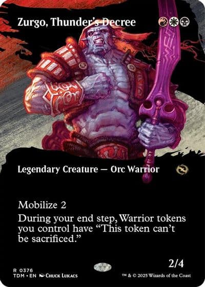 Zurgo Thunders Decree Borderless Tarkir: Dragonstorm Magic card