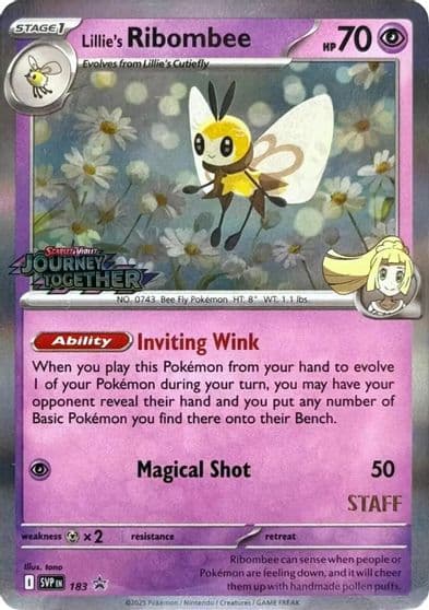 Lillie's Ribombee - 183 (Prerelease) [Staff] SV: Scarlet & Violet Promo Cards Pokemon card