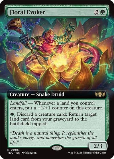 Floral Evoker Extended Art Commander: Tarkir: Dragonstorm Magic card