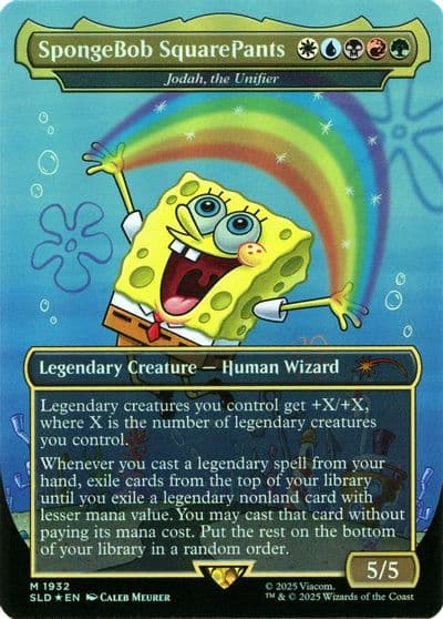 SpongeBob SquarePants Jodah the Unifier Rainbow Foil Secret Lair Drop Series Magic card