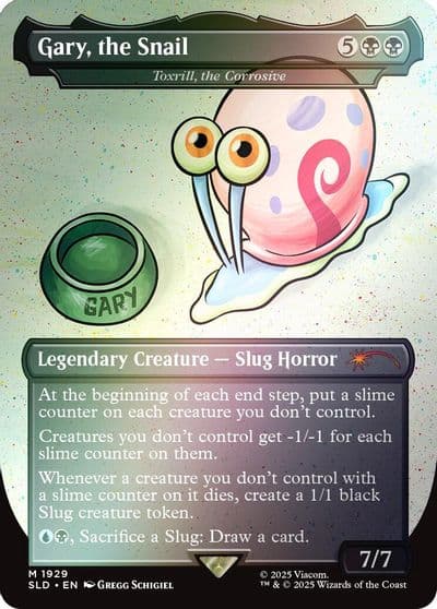 Gary the Snail Toxrill the Corrosive Rainbow Foil Secret Lair Drop Series Magic card