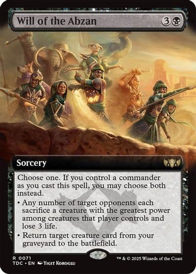 Will of the Abzan Extended Art Commander: Tarkir: Dragonstorm Magic card