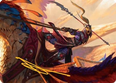 Dragonback Lancer Art Card 3 54 Gold Stamped Signature Art Series: Tarkir: Dragonstorm Magic card