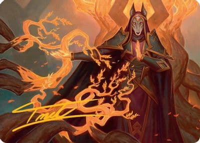 Abzan Devotee Art Card 10 54 Gold Stamped Signature Art Series: Tarkir: Dragonstorm Magic card