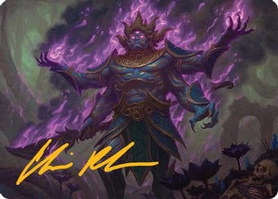 Rot Curse Rakshasa Art Card 13 54 Gold Stamped Signature Art Series: Tarkir: Dragonstorm Magic card
