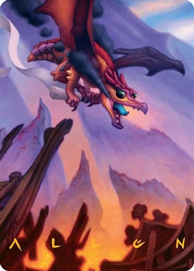 Scavenger Regent Art Card 45 54 Gold Stamped Signature Art Series: Tarkir: Dragonstorm Magic card