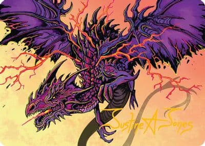 Stormshriek Feral Art Card 35 54 Gold Stamped Signature Art Series: Tarkir: Dragonstorm Magic card