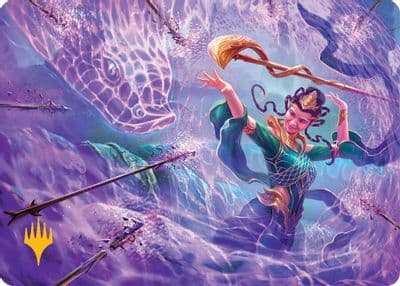 Snakeskin Veil Art Card 19 54 Gold Stamped Planeswalker Symbol Art Series: Tarkir: Dragonstorm Magic card