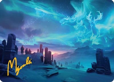 Auroral Procession Art Card 20 54 Gold Stamped Signature Art Series: Tarkir: Dragonstorm Magic card