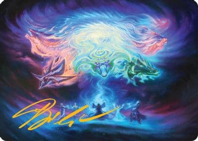 Call the Spirit Dragons Art Card 21 54 Gold Stamped Signature Art Series: Tarkir: Dragonstorm Magic card