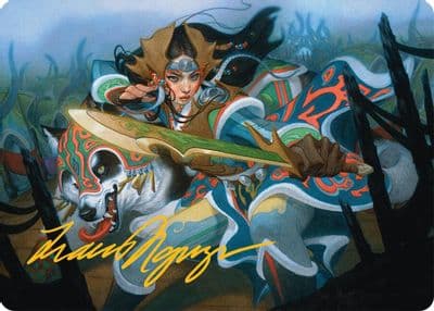 Eshki Dragonclaw Art Card 23 54 Gold Stamped Signature Art Series: Tarkir: Dragonstorm Magic card